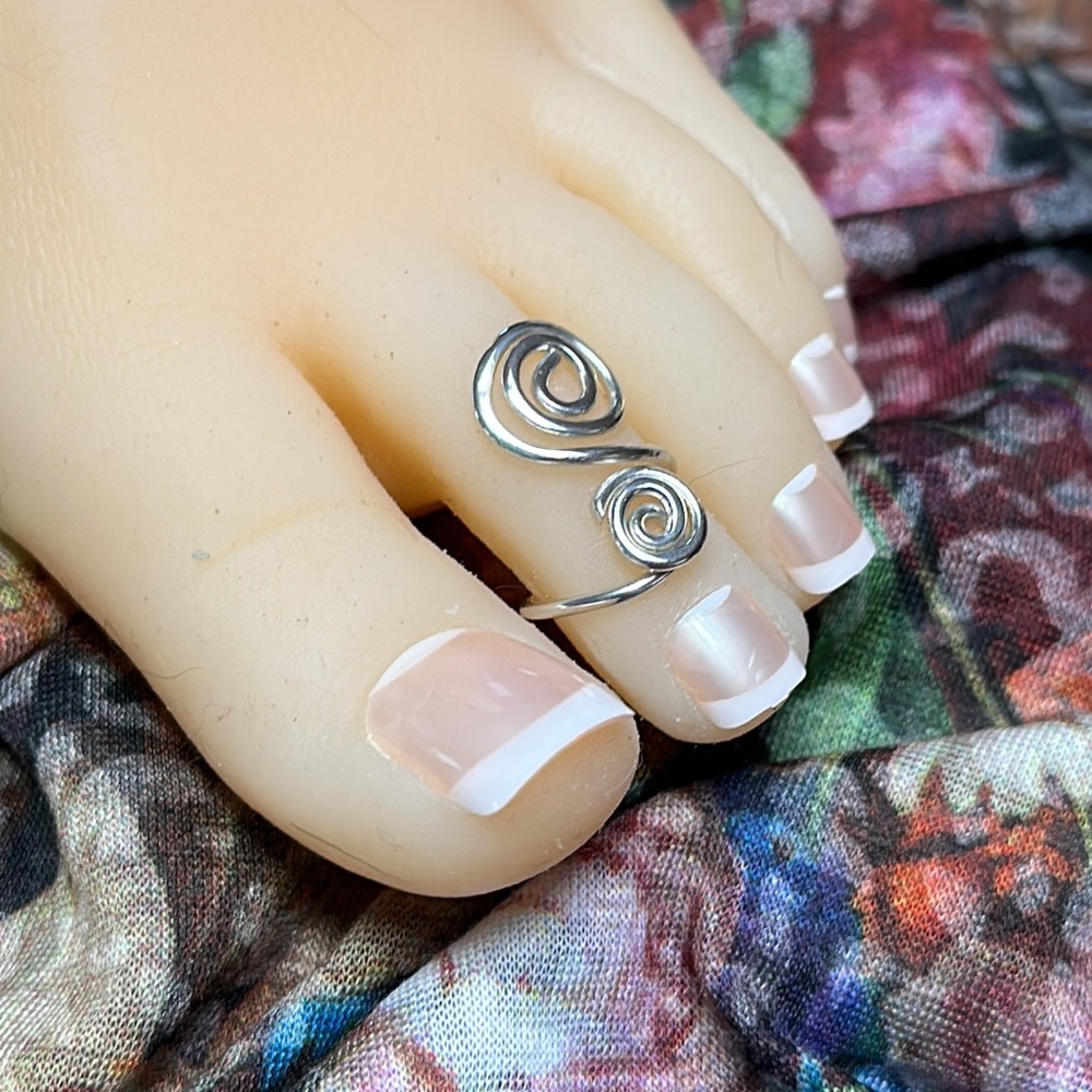 Sterling Silver Toe Ring- Adjustable Toe Ring- Un… - image 4